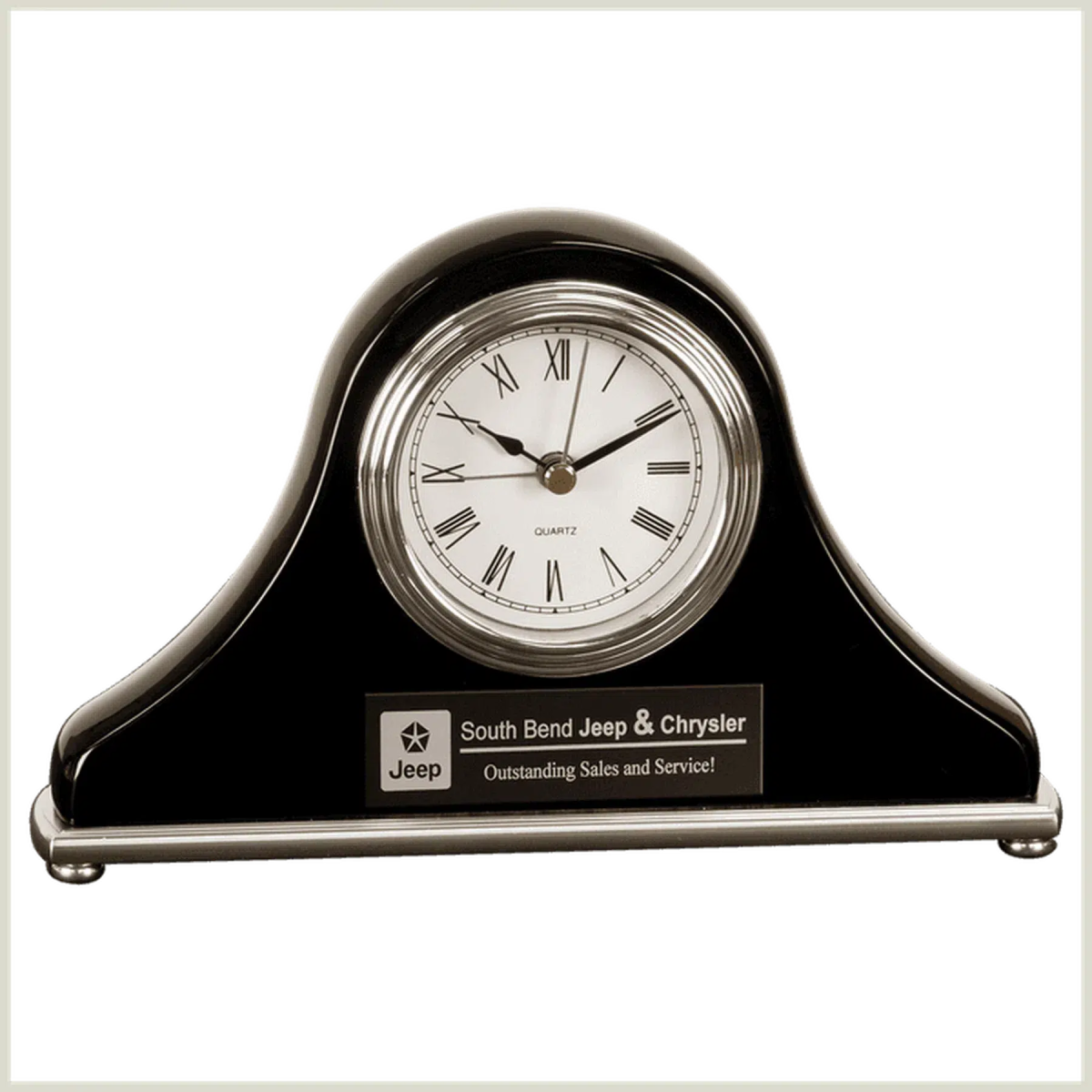 Black Piano Finish Desk Clocks with Alarm (Various Styles) - LightForce Laser Engraving, LLC