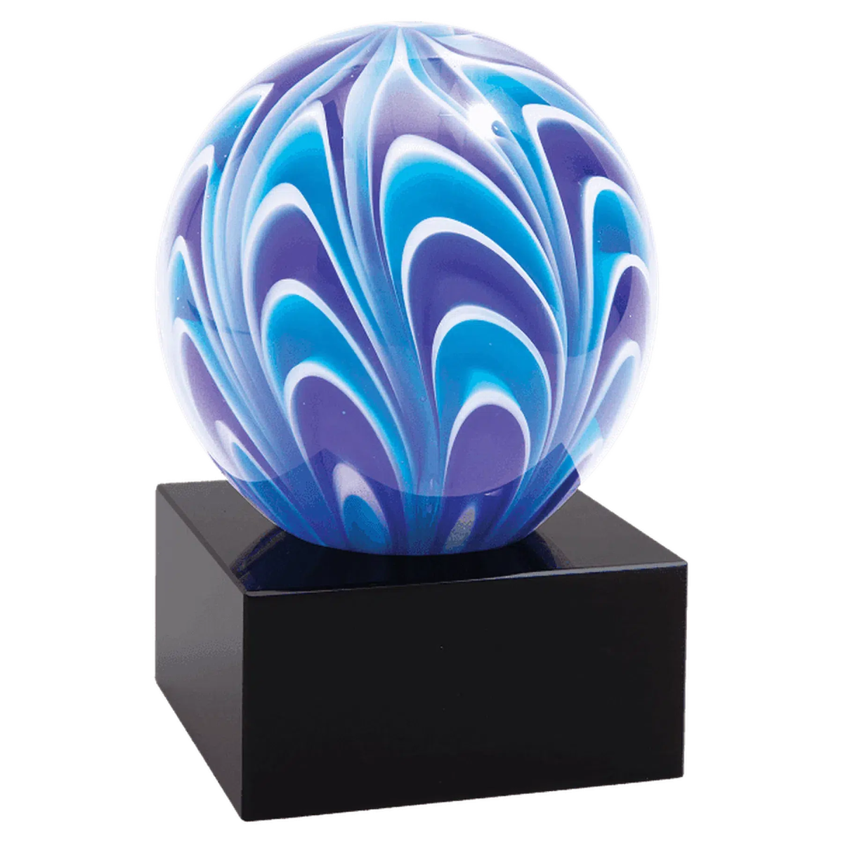 Blue and White Two - Tone Sphere - LightForce Laser Engraving, LLC