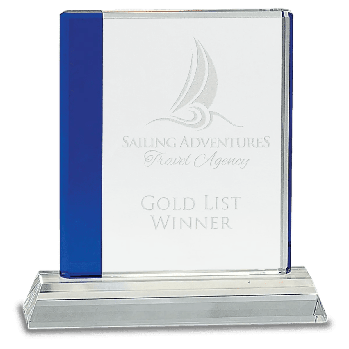 Blue Edge Crystal Awards – Personalized Corporate Recognition - Rectangle