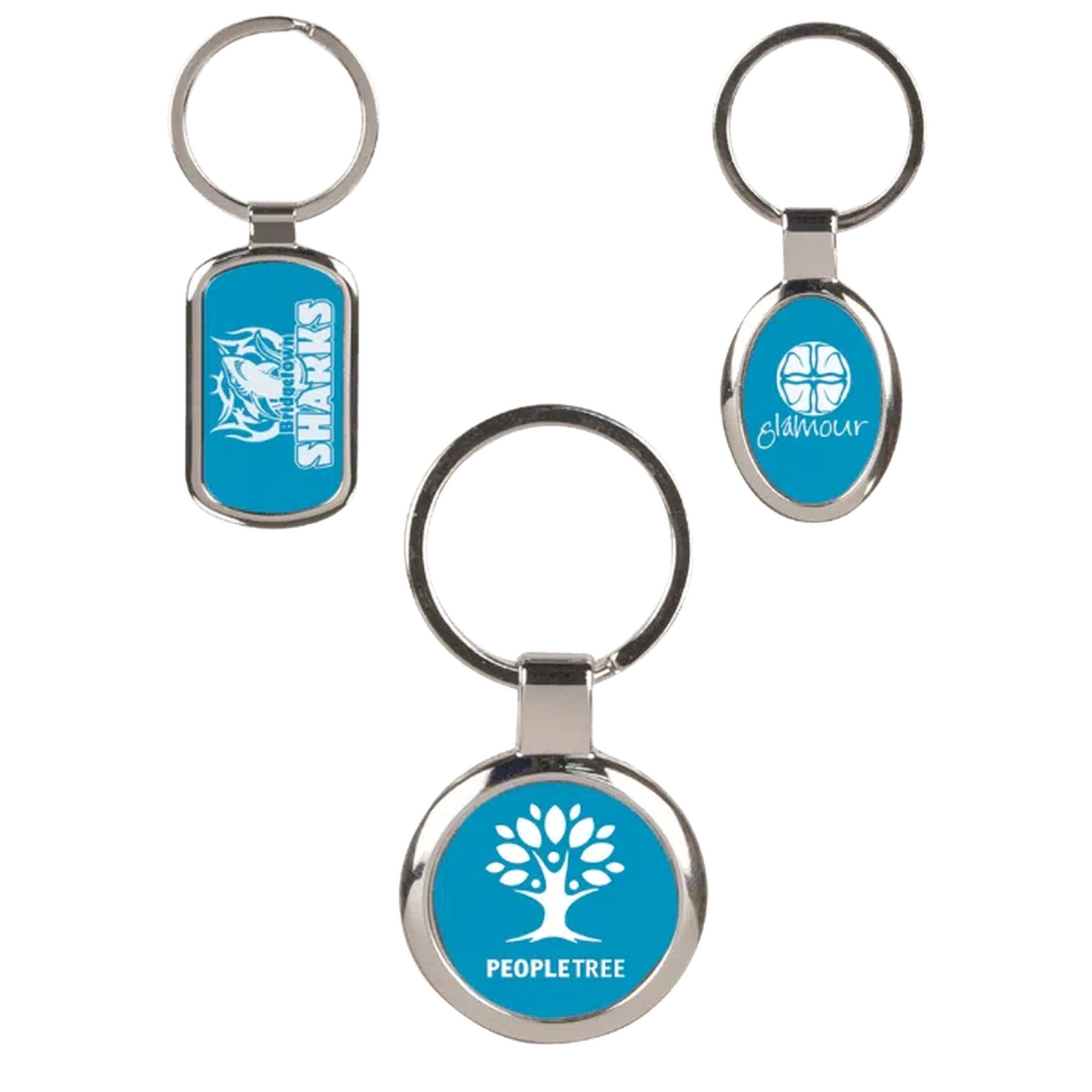 Blue Metal Keychains - LightForce Laser Engraving, LLC