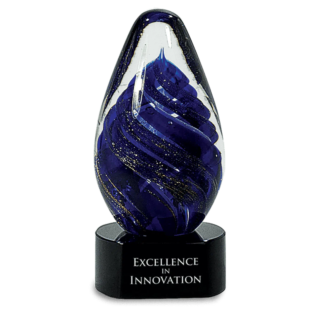 Blue Tear Drop Art Glass - LightForce Laser Engraving, LLC