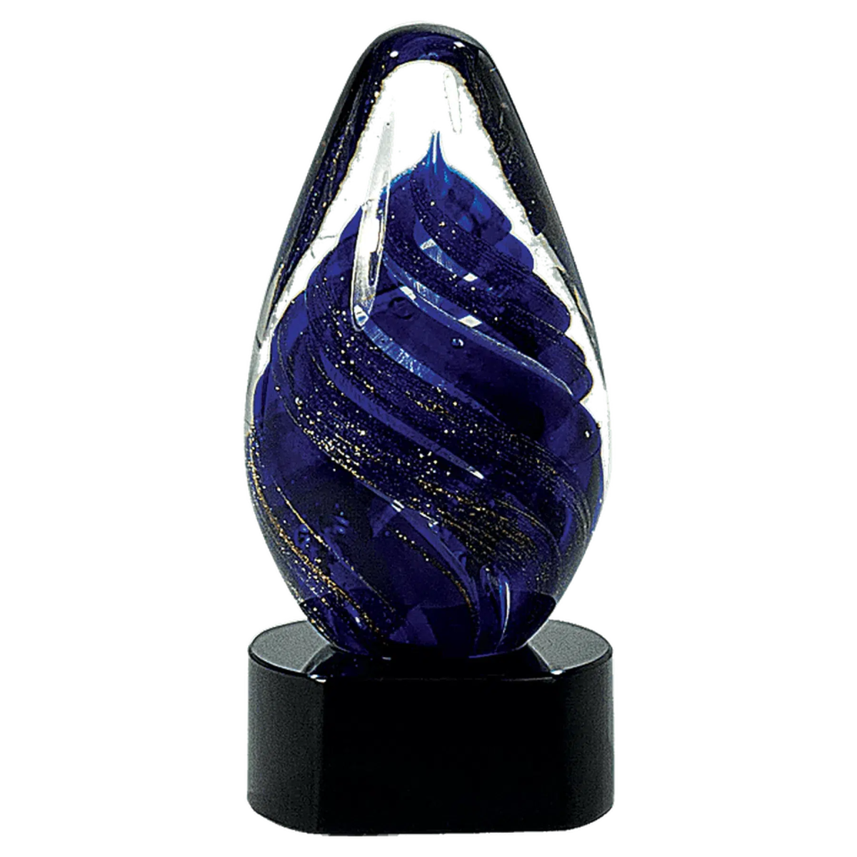 Blue Tear Drop Art Glass - LightForce Laser Engraving, LLC