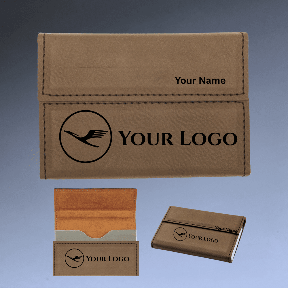 Business Card Case - Hard Shell Leatherette with Magnetic Closure - White
