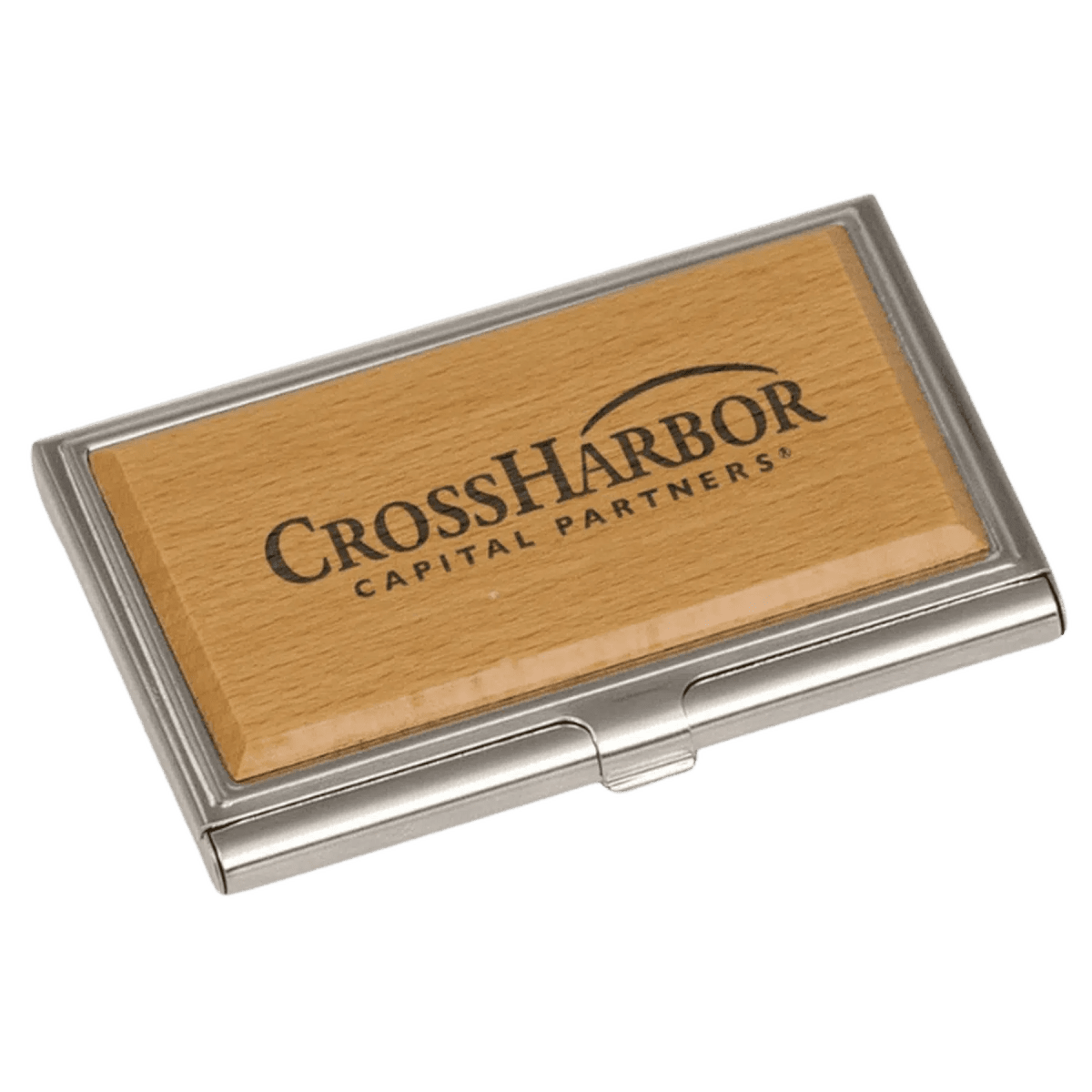Business Card Cases – Wood and Stainless Steel Styles - Maple Finish Beechwood