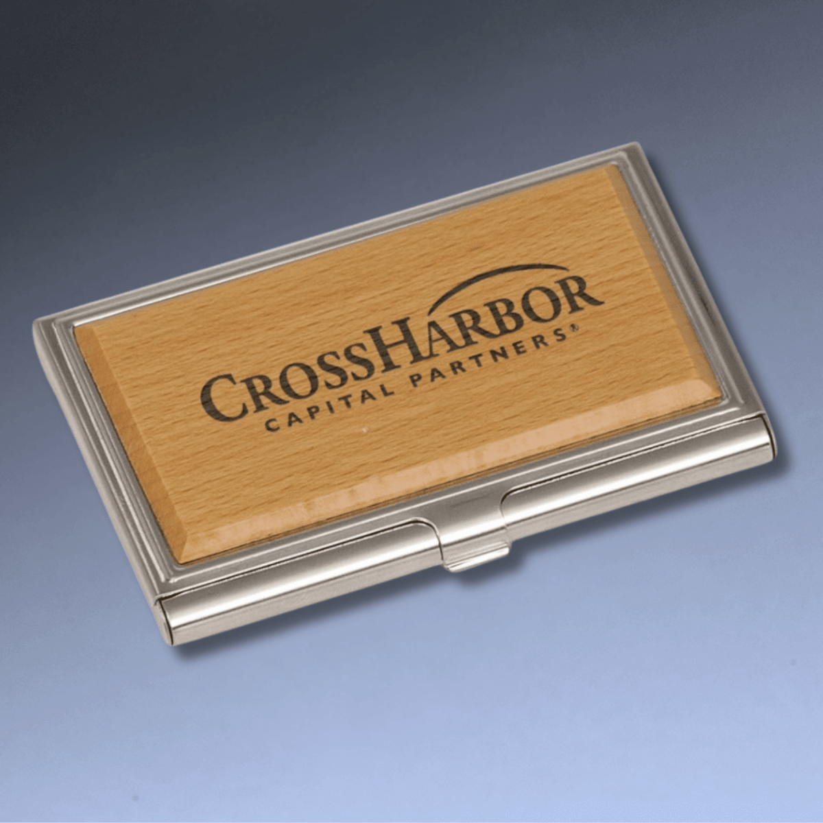 Business Card Cases – Wood and Stainless Steel Styles - Maple Finish Beechwood