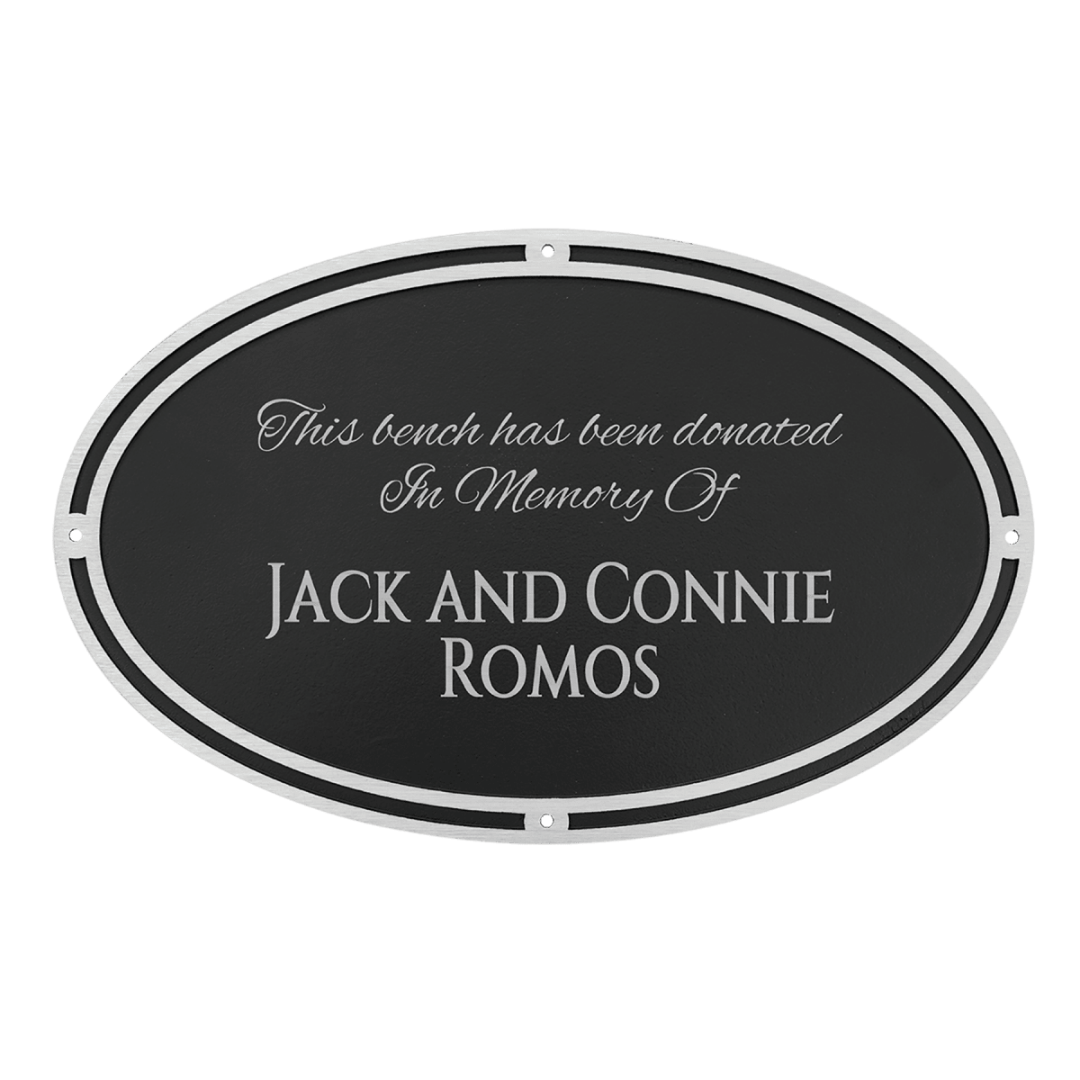 Cast Aluminum Signs & Plaques | Outdoor Memorial Plaque - Black/Brushed Silver