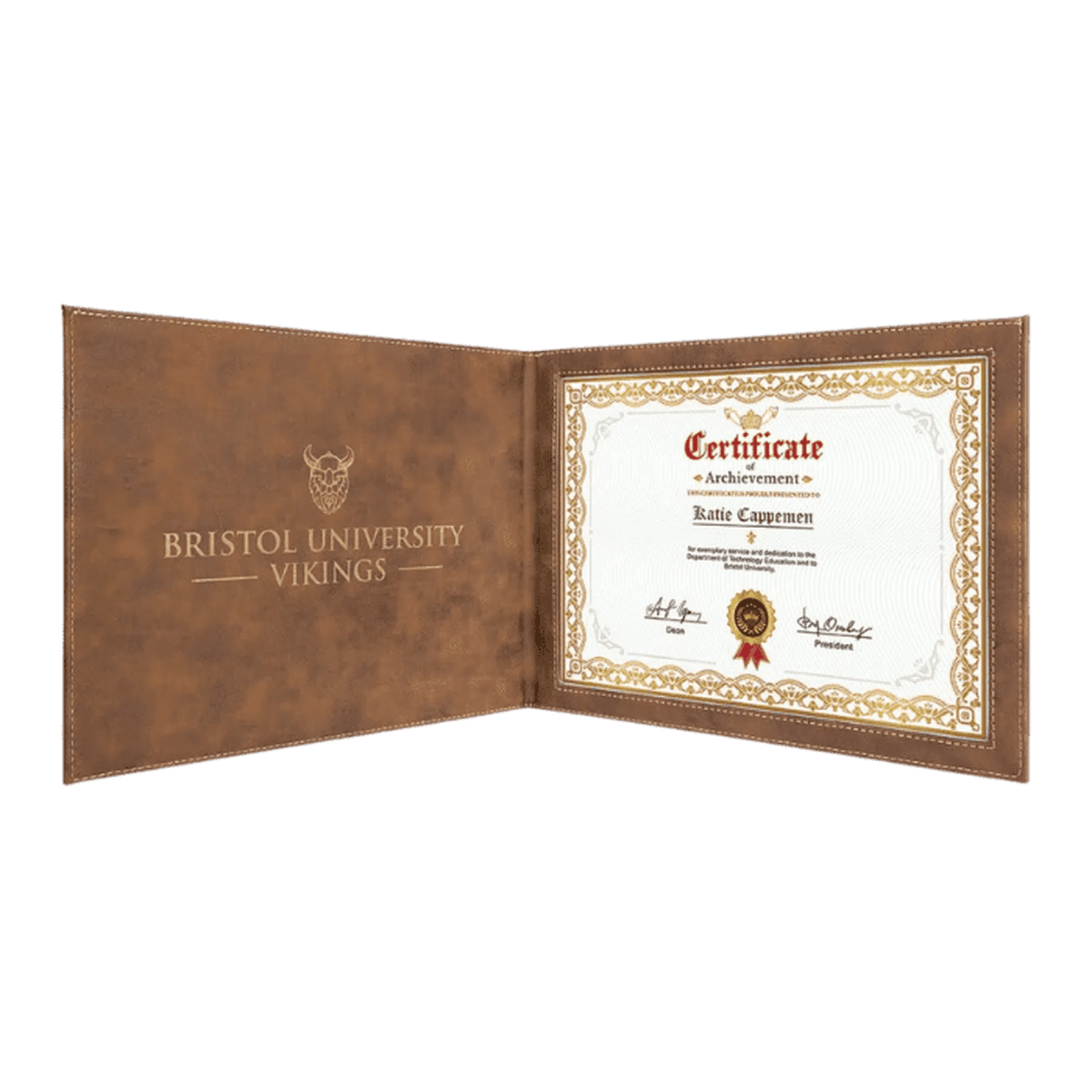 Certificate Holder Portfolios - Rustic/Gold