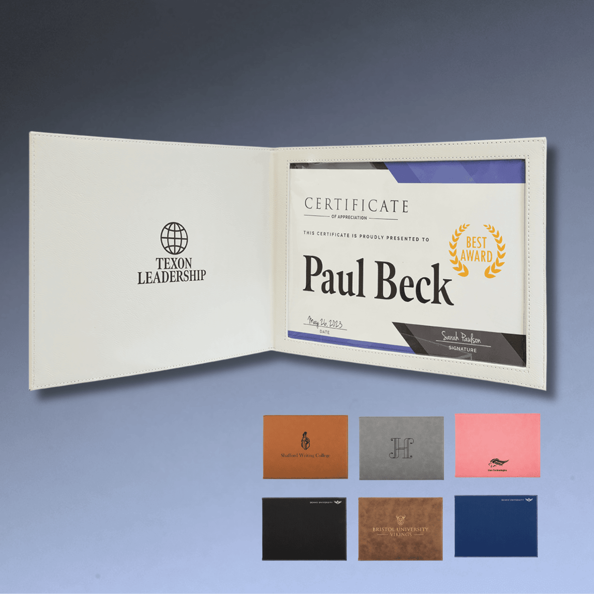 Certificate Holder Portfolios - Black/Gold