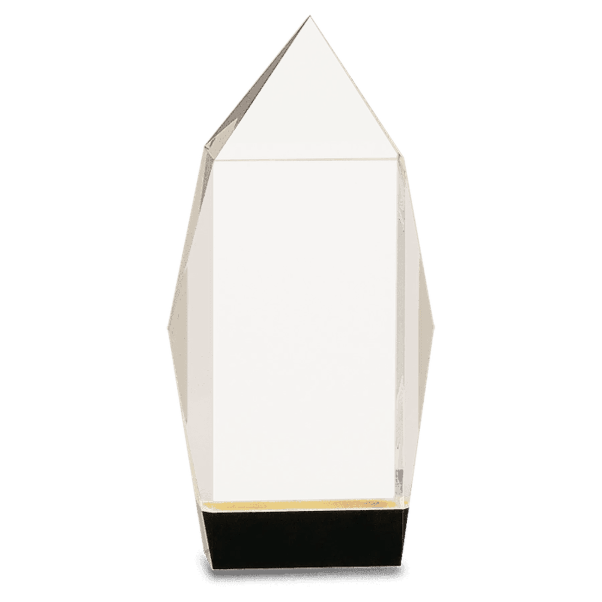 Clear Crystal Facet Rectangle Award with Black Crystal Base - 10"