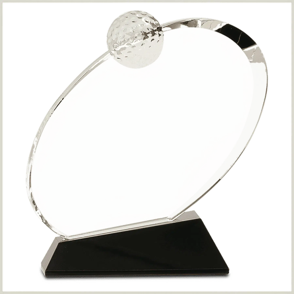 Clear Crystal Oblong Golf Award on Black Crystal Base - LightForce Laser Engraving, LLC