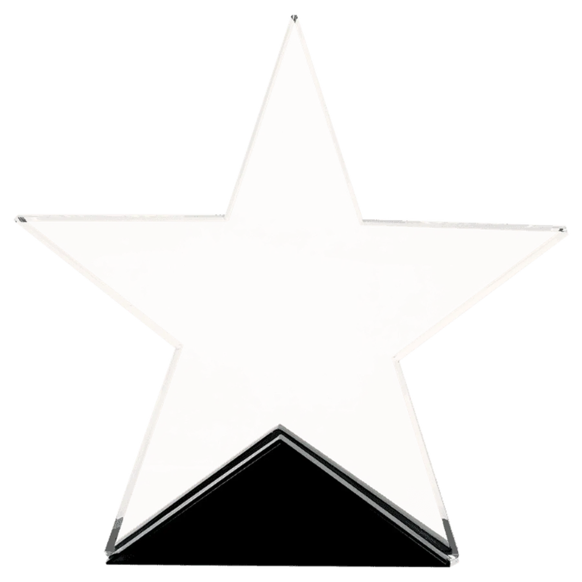 Clear Glass Star on Black Base - LightForce Laser Engraving, LLC