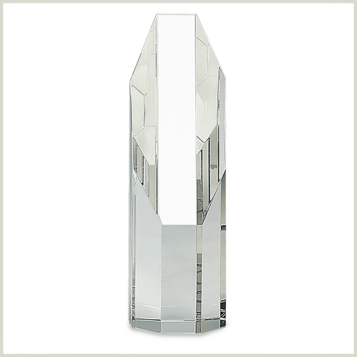 Clear Octagon Slant - Top Crystal Tower - LightForce Laser Engraving, LLC