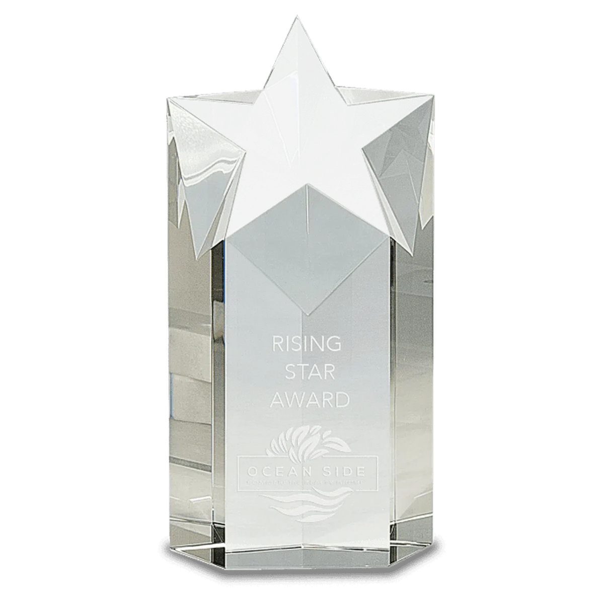 Clear Optic Crystal Star Column - LightForce Laser Engraving, LLC