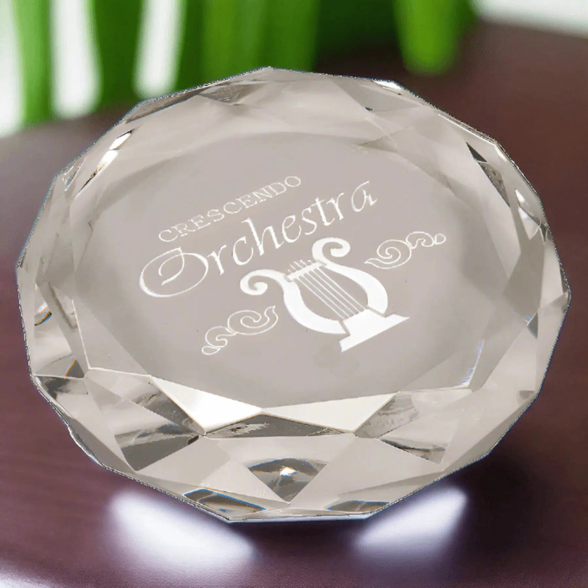 Clear Round Crystal Paperweight - LightForce Laser Engraving, LLC