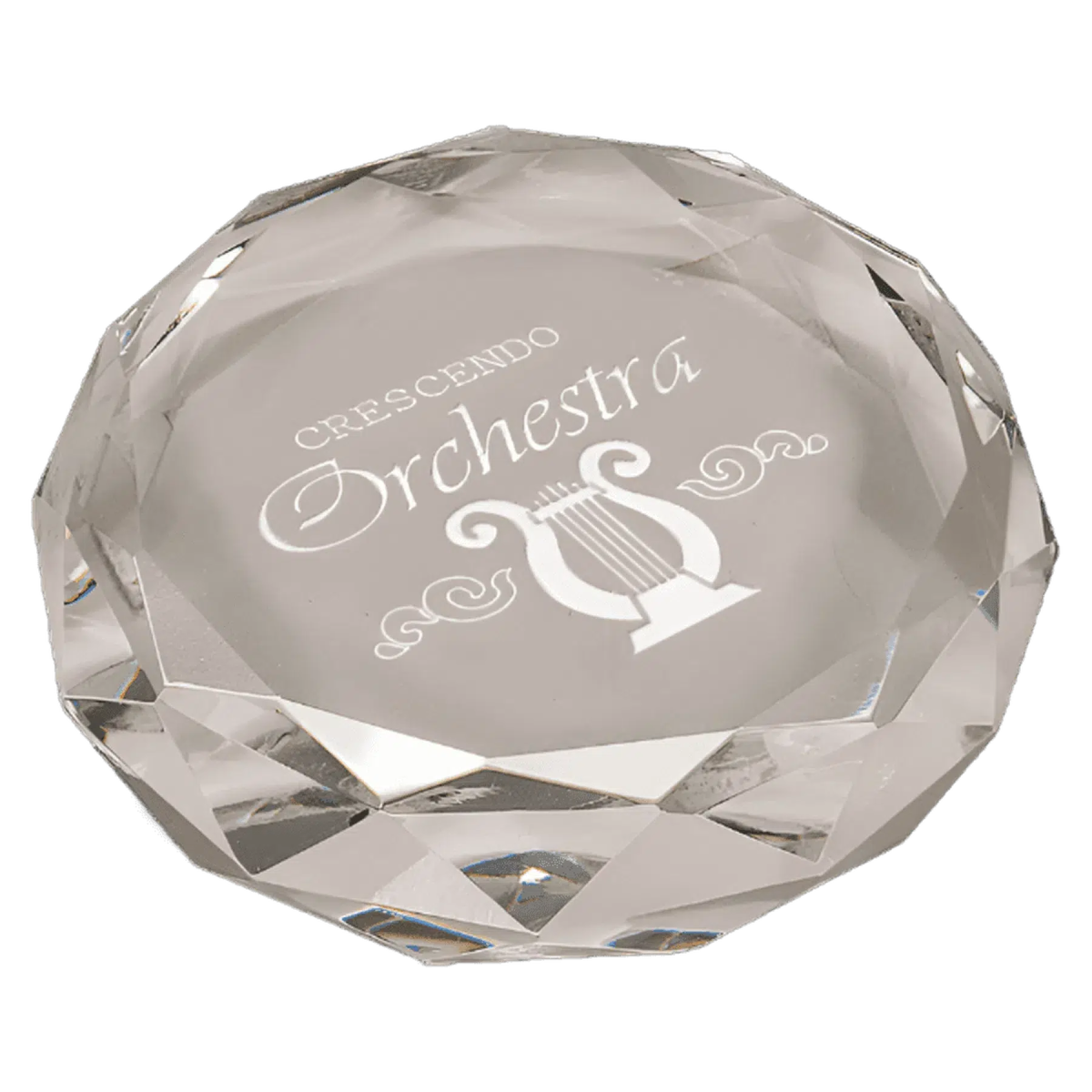 Clear Round Crystal Paperweight - LightForce Laser Engraving, LLC