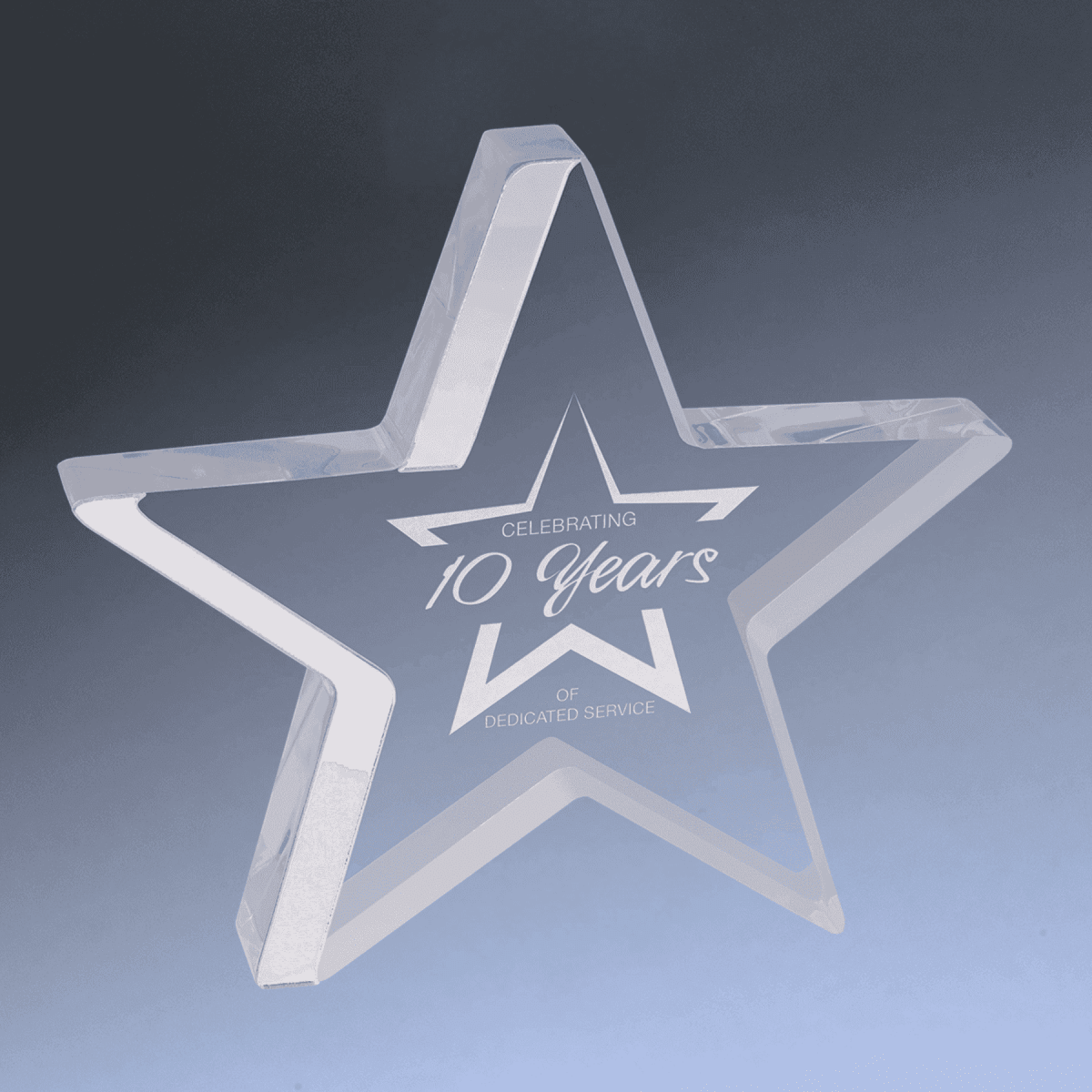 Color - Edge Acrylic Star Awards with Blue, Gold or Silver Accents - Self - Standing