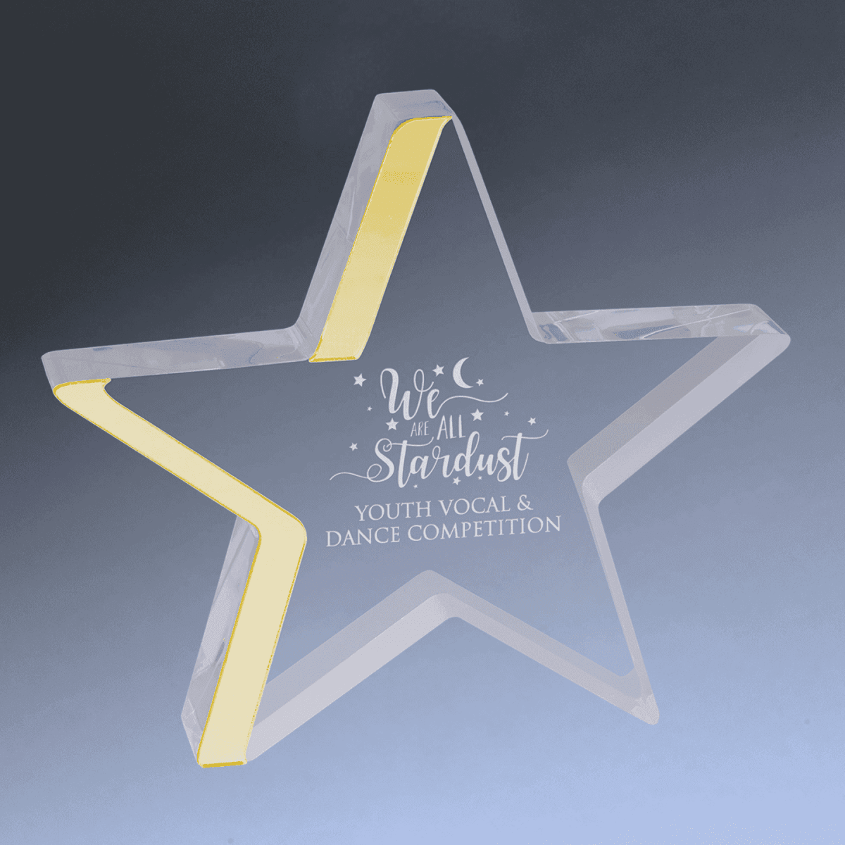 Color - Edge Acrylic Star Awards with Blue, Gold or Silver Accents - Self - Standing
