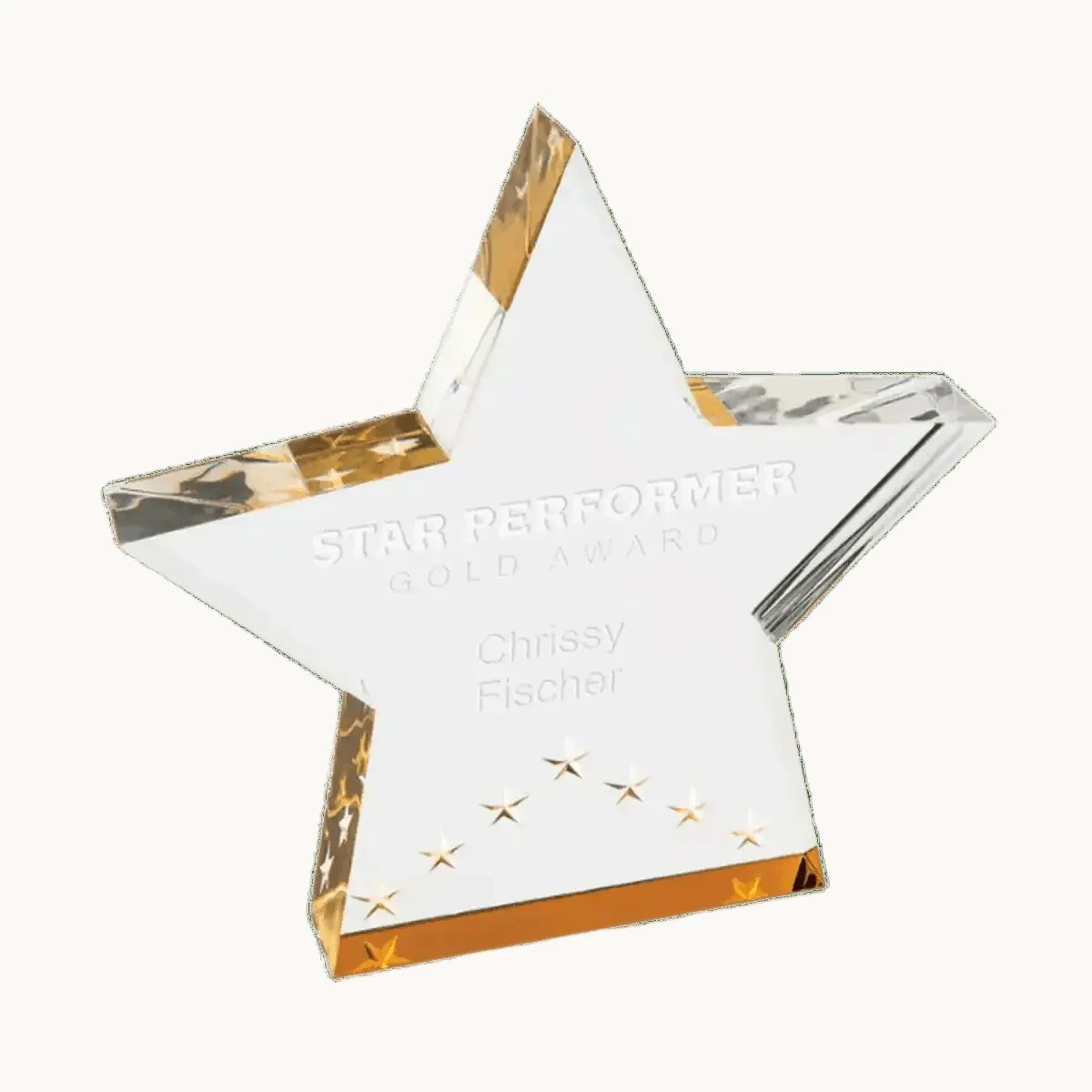 Color - Edge Acrylic Star Awards with Blue, Gold or Silver Accents - Self - Standing