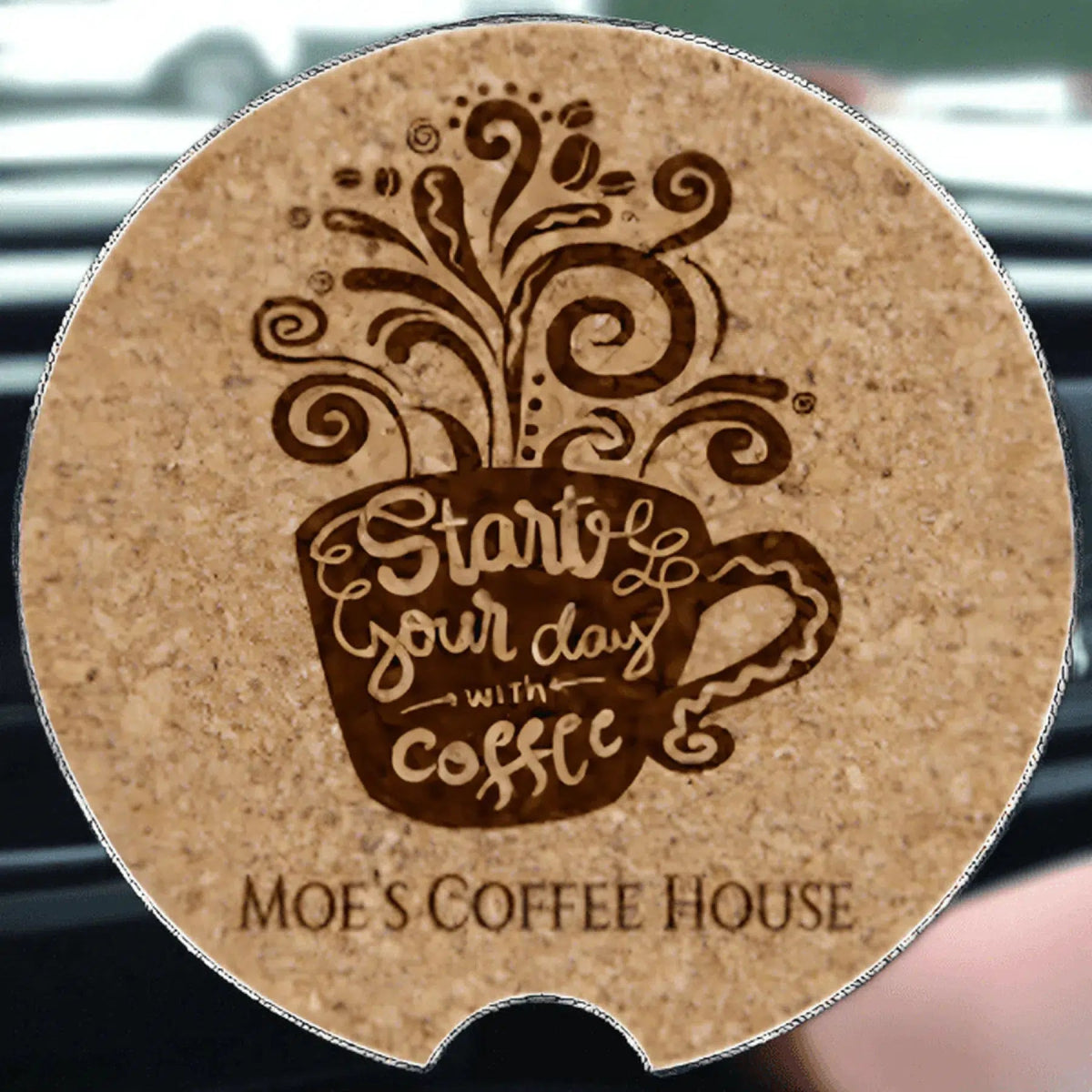 Cork Car Coaster - LightForce Laser Engraving, LLC