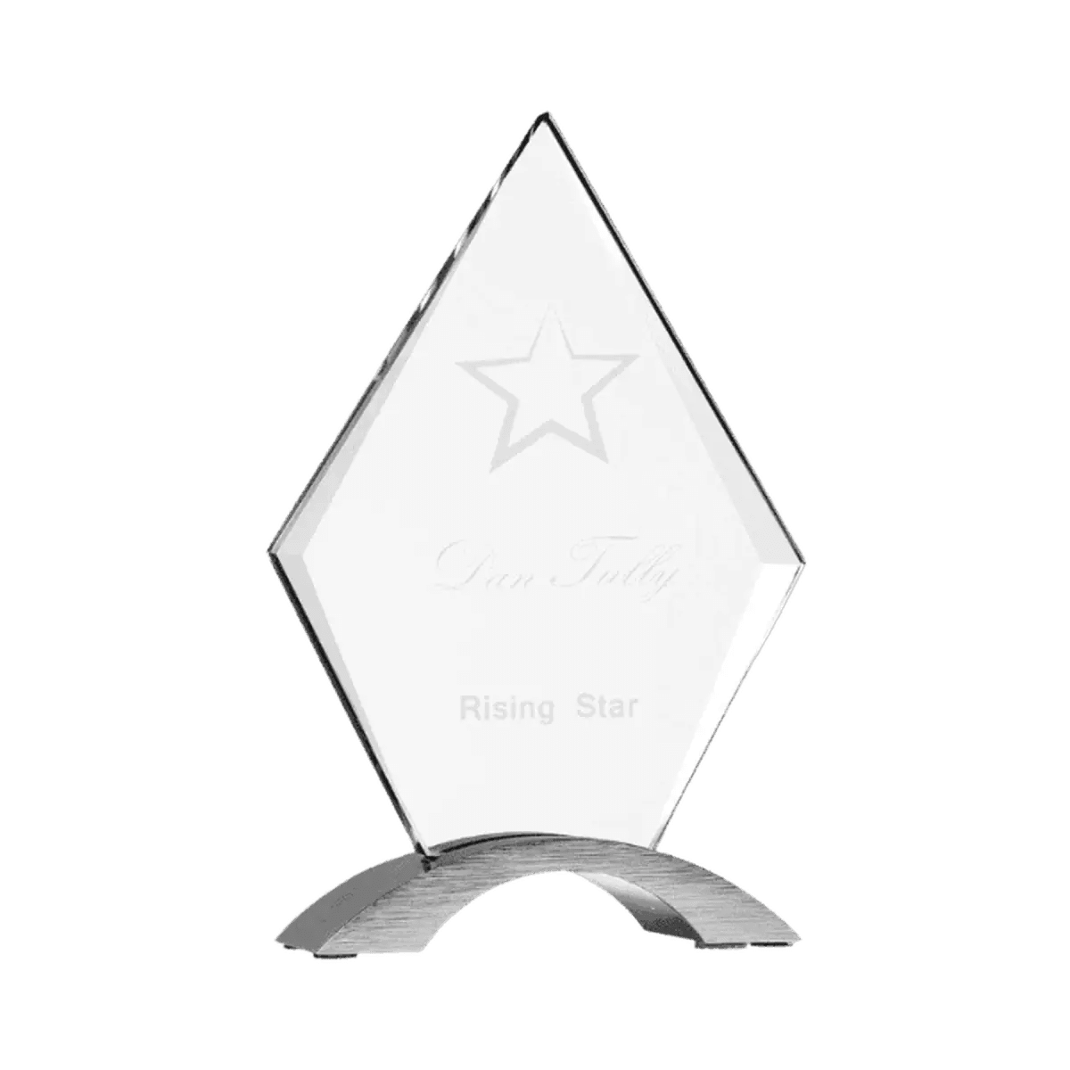 Cosmic Acrylic Awards with Silver Base with Custom Engraving - Diamond