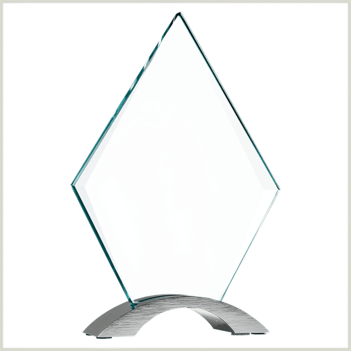 Cosmic Glass Awards - Jade Tinted with Silver Metal Base - Diamond