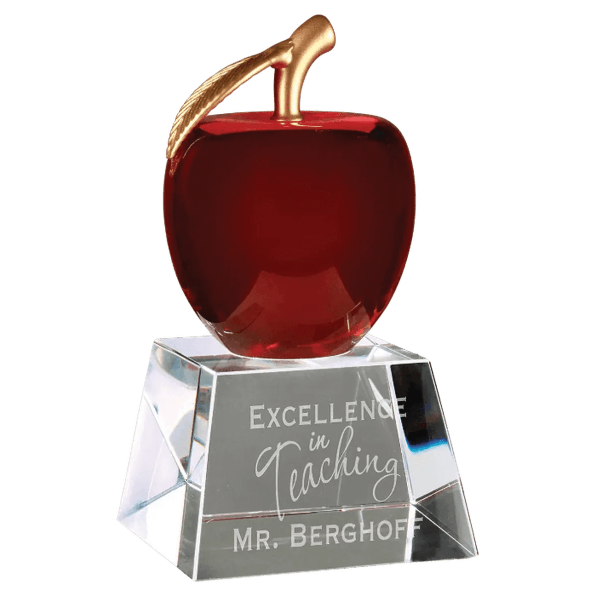 Crystal Apple Awards and Gifts - Crystal Apple with Flat Face
