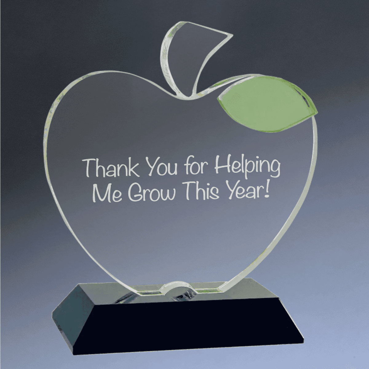 Crystal Apple Awards and Gifts - Crystal Apple on Black Base