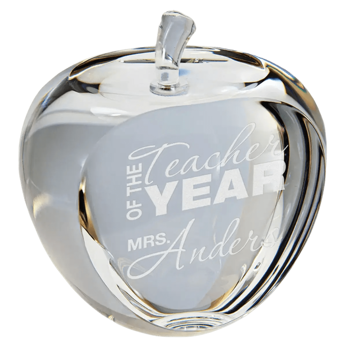 Crystal Apple Awards and Gifts - Crystal Apple with Flat Face
