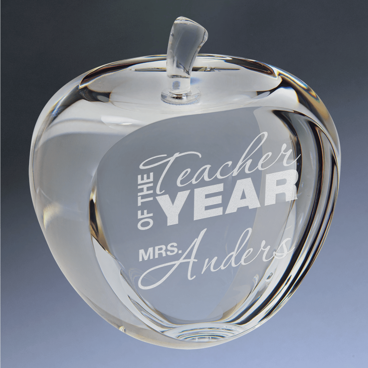 Crystal Apple Awards and Gifts - Rounded Crystal Apple with Flat Face