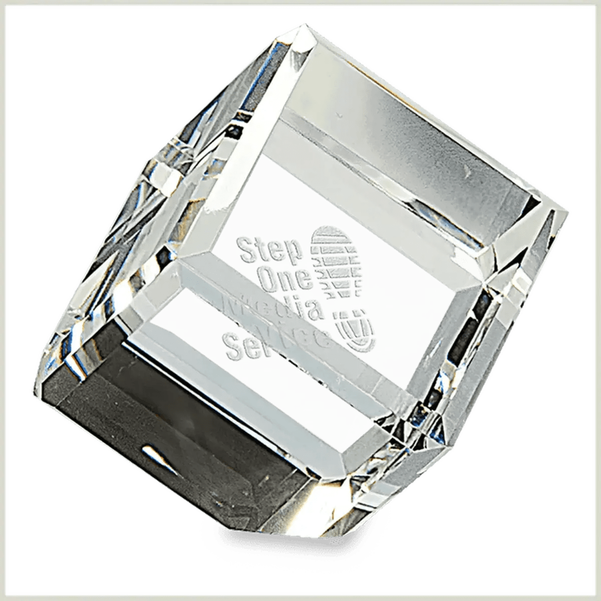 Crystal Cubes and Blocks - Laser Etched Awards and Gifts - Multi - Cube with Crystal Base