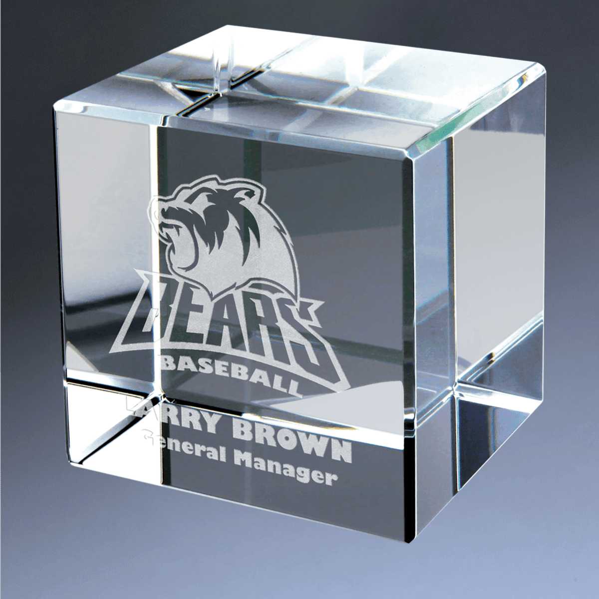 Crystal Cubes and Blocks - Laser Etched Awards and Gifts - Straight Edge Cube