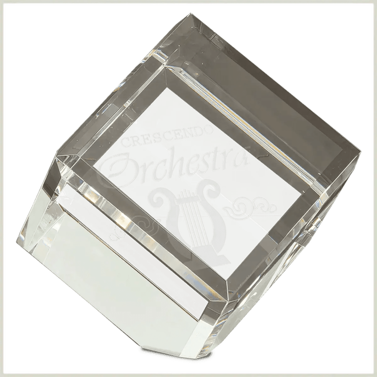 Crystal Cubes and Blocks - Laser Etched Awards and Gifts - Multi - Cube with Crystal Base