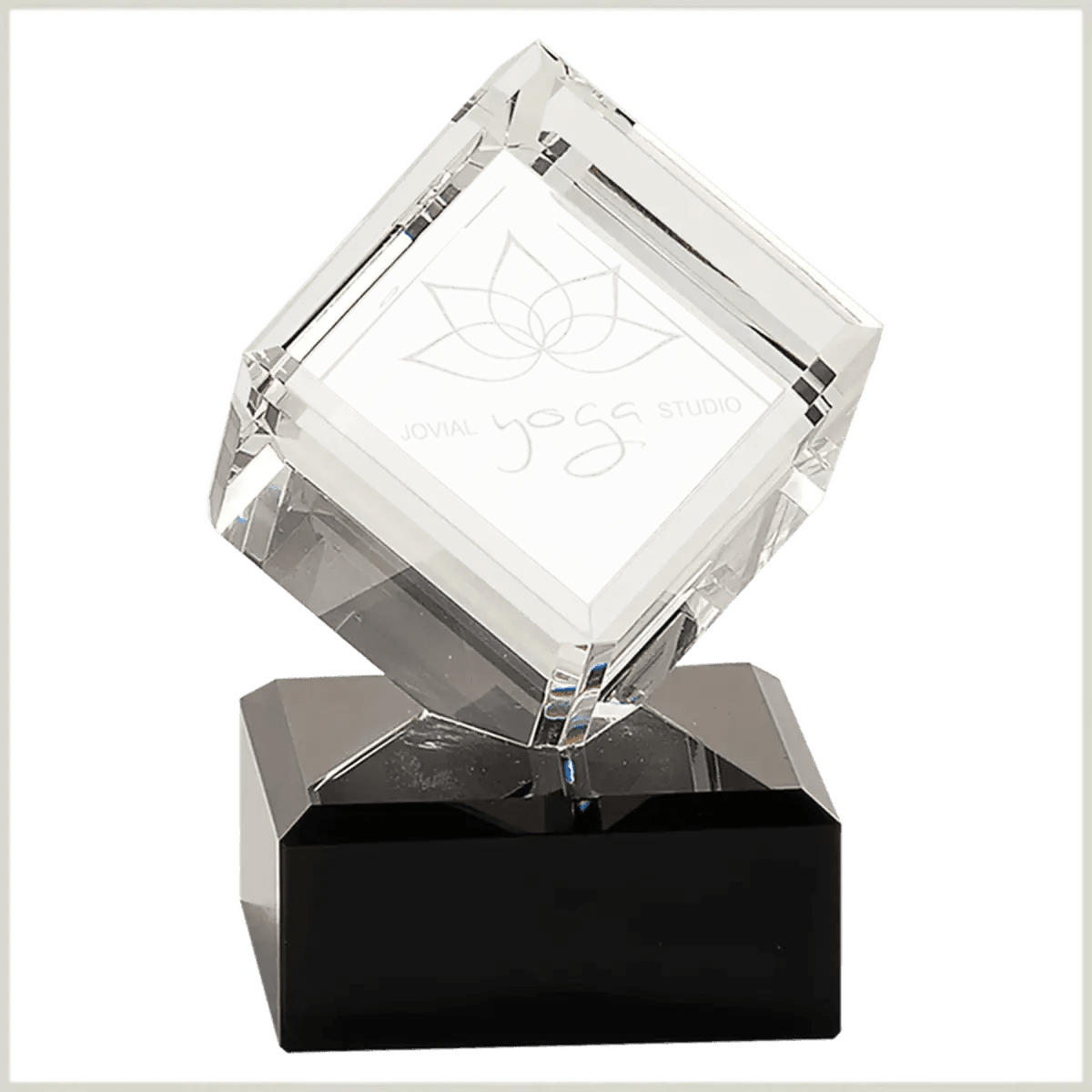 Crystal Cubes and Blocks - Laser Etched Awards and Gifts - Multi - Cube with Crystal Base