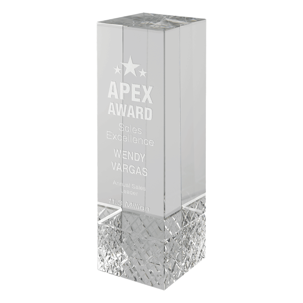 Crystal Cubes and Blocks - Laser Etched Awards and Gifts - Multi - Cube with Crystal Base