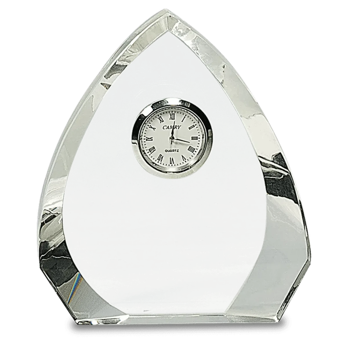 Crystal Desk Clocks – Personalized Awards, Gifts & Home Decor - Rectangle Crystal Tower with Black Trim