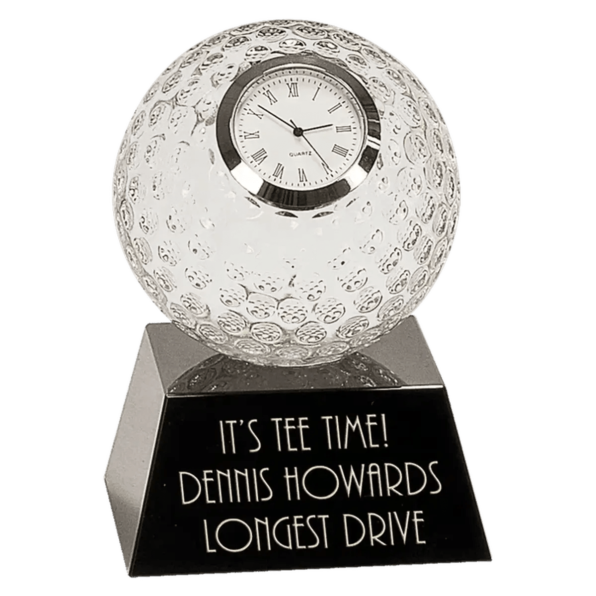 Crystal Desk Clocks – Personalized Awards, Gifts & Home Decor - Rectangle Crystal Tower with Black Trim