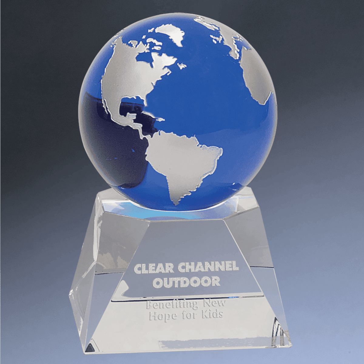Crystal Globe Awards and Gifts - Recessed Globe on Pedestal Base