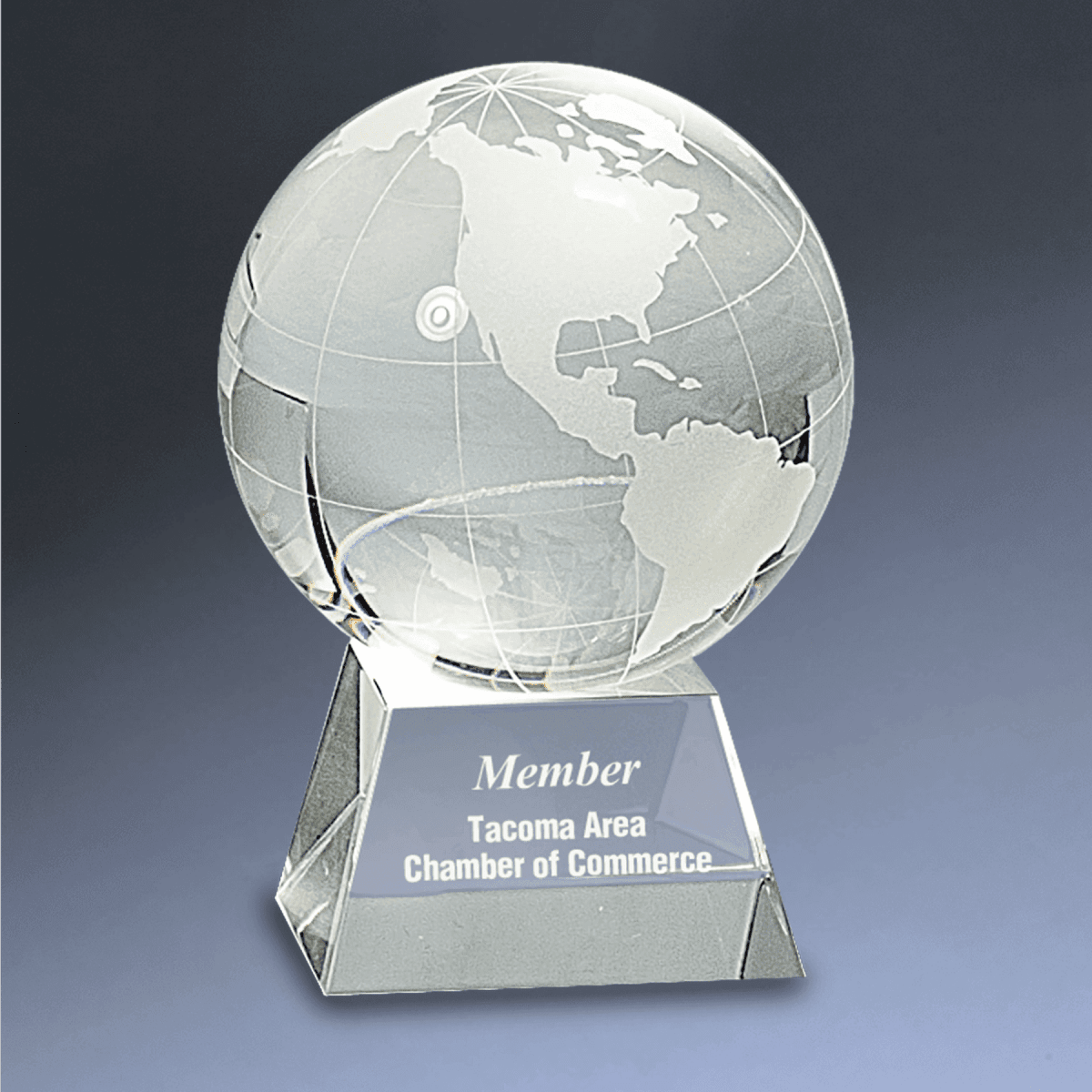 Crystal Globe Awards and Gifts - Recessed Globe on Pedestal Base