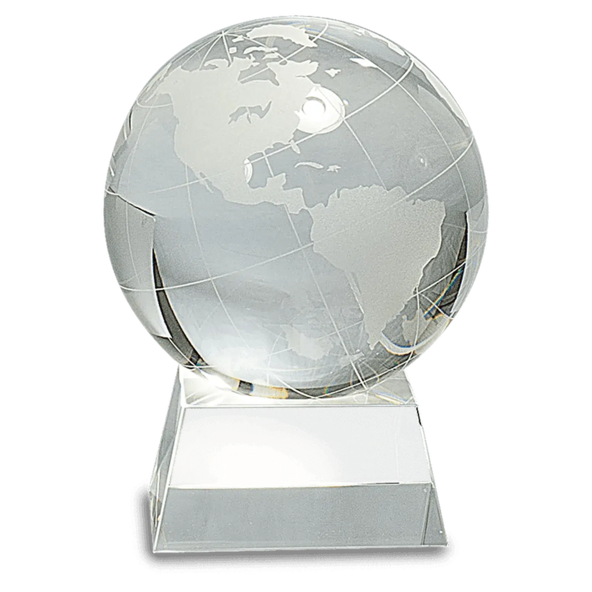 Crystal Globe on Clear Base - LightForce Laser Engraving, LLC