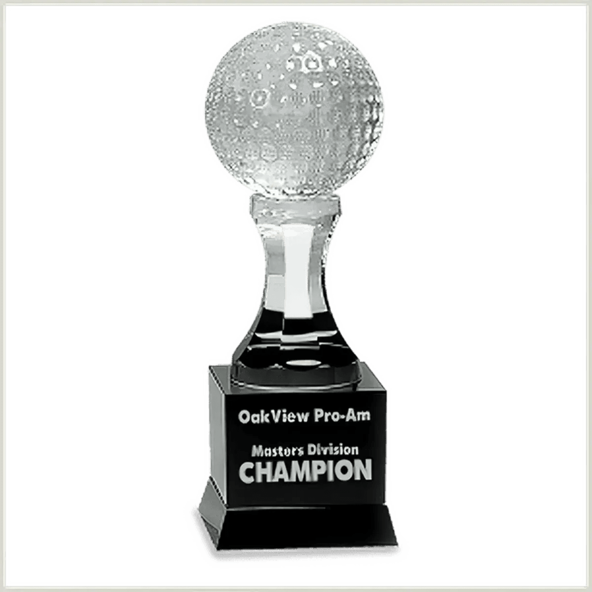 Crystal Golf Awards – Premium Recognition Trophies - 3D Etched Golf Green Scene on Crystal Tablet
