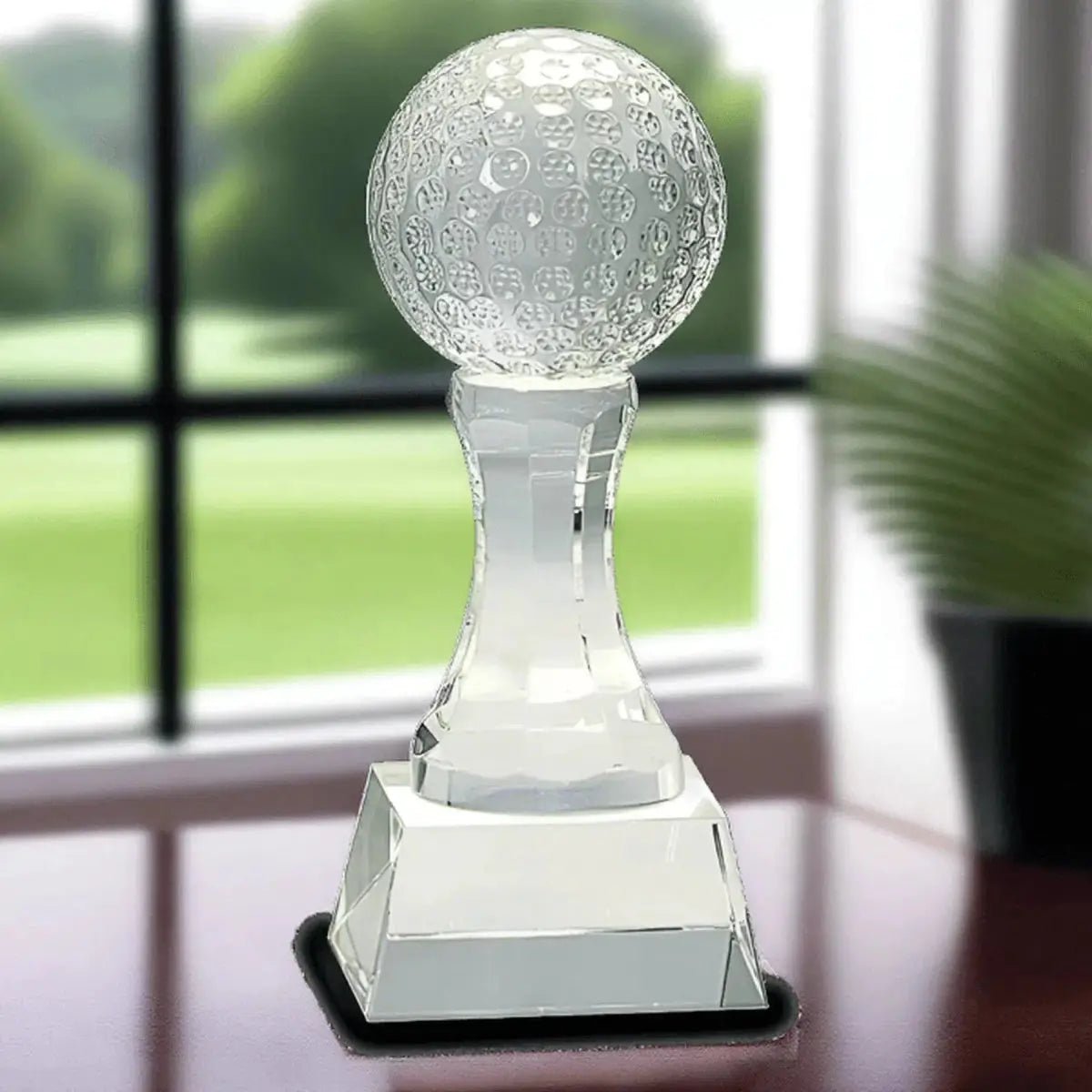 Crystal Golf Awards – Premium Recognition Trophies - 3D Etched Golf Green Scene on Crystal Tablet