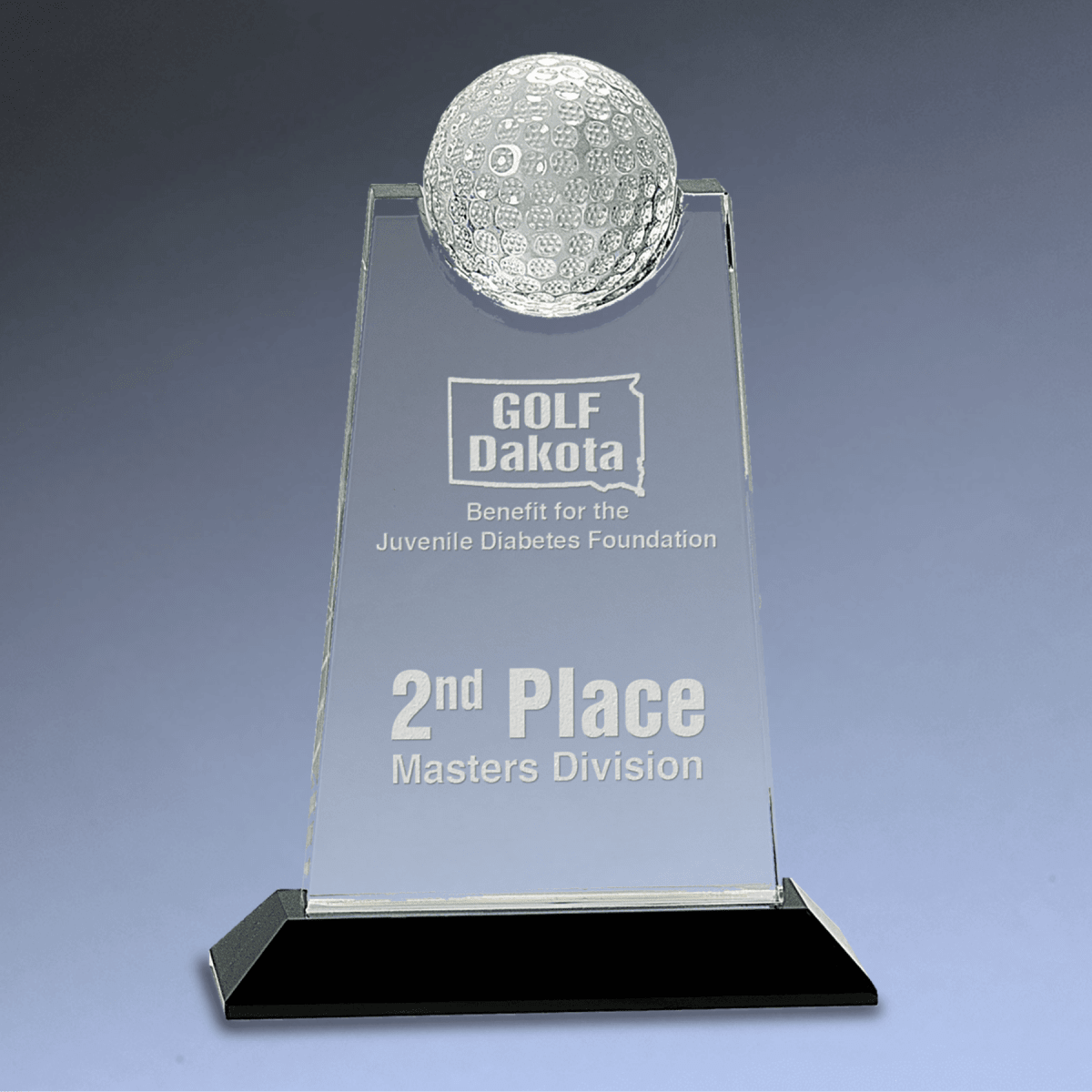 Crystal Golf Awards – Premium Recognition Trophies - Crystal Dome with Inset 3D Golf Ball