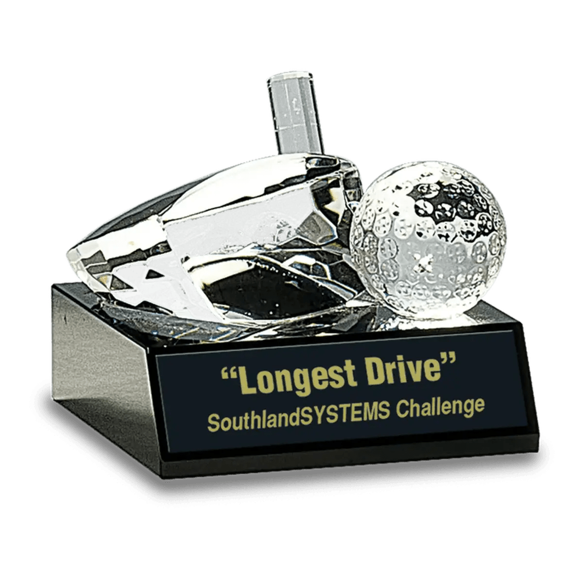 Crystal Golf Awards – Premium Recognition Trophies - 3D Etched Golf Green Scene on Crystal Tablet
