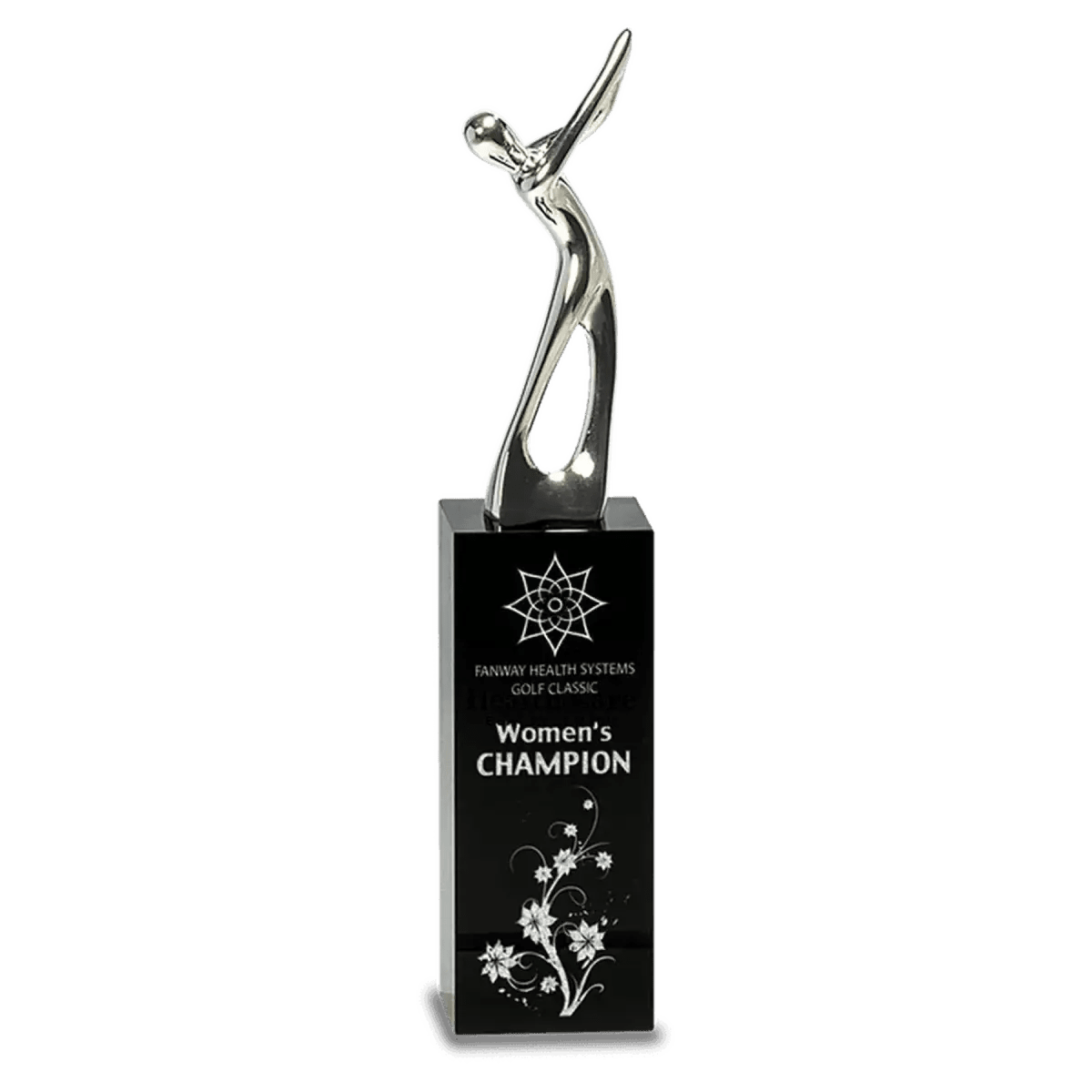 Crystal Golf Awards – Premium Recognition Trophies - 3D Etched Golf Green Scene on Crystal Tablet