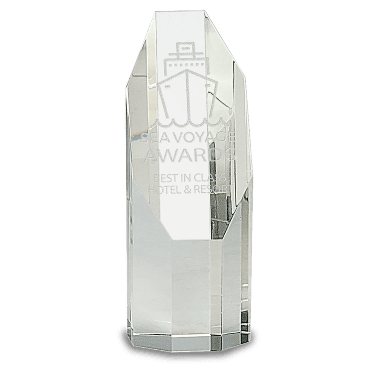Crystal Octagon Tower Awards with Custom Engraving - 5"