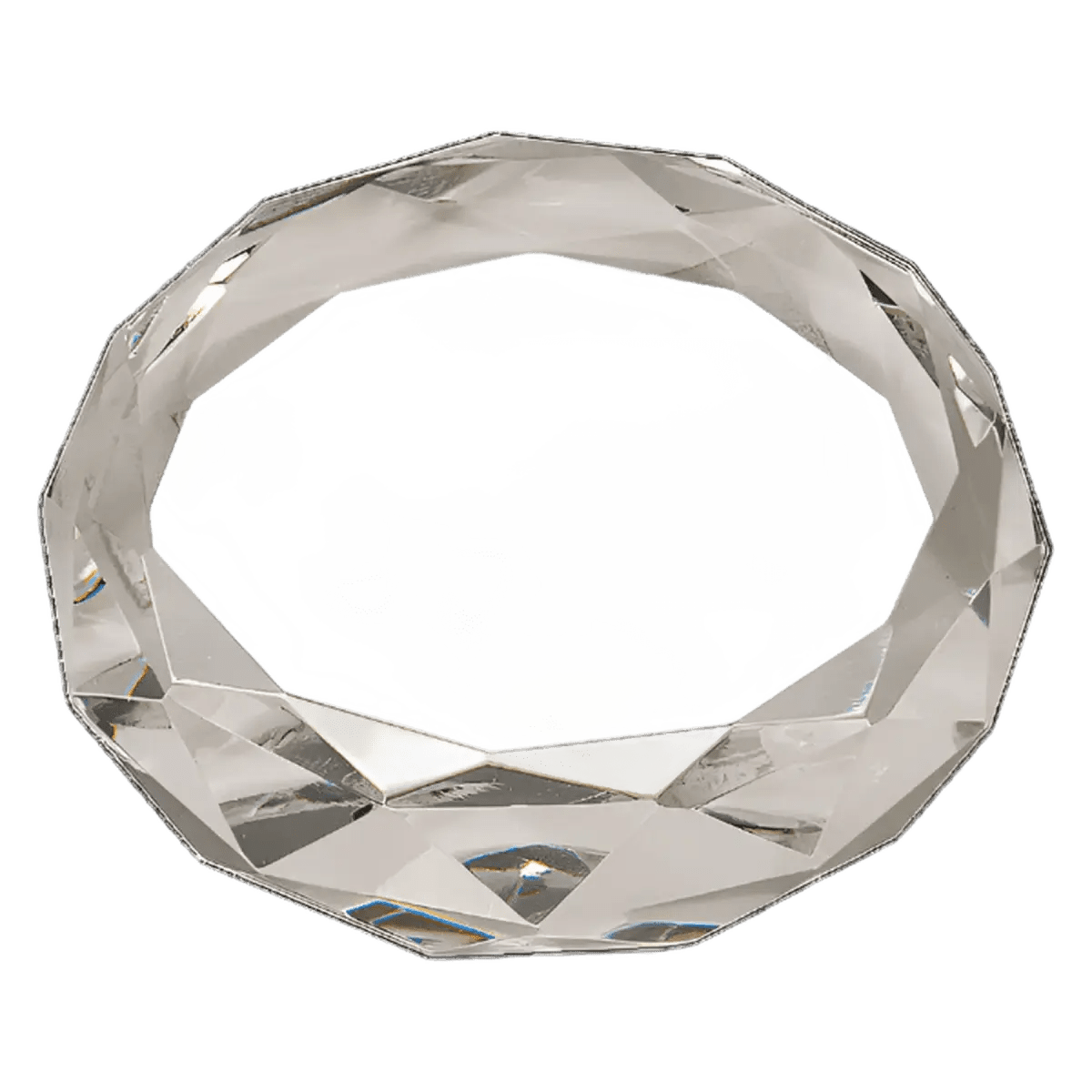 Crystal Paperweights with Laser Etching - Oval with Faceted Edge