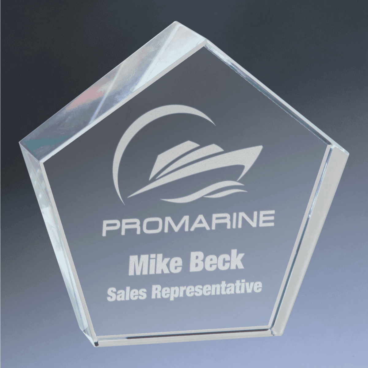 Crystal Paperweights with Laser Etching - Round with Beveled Edge