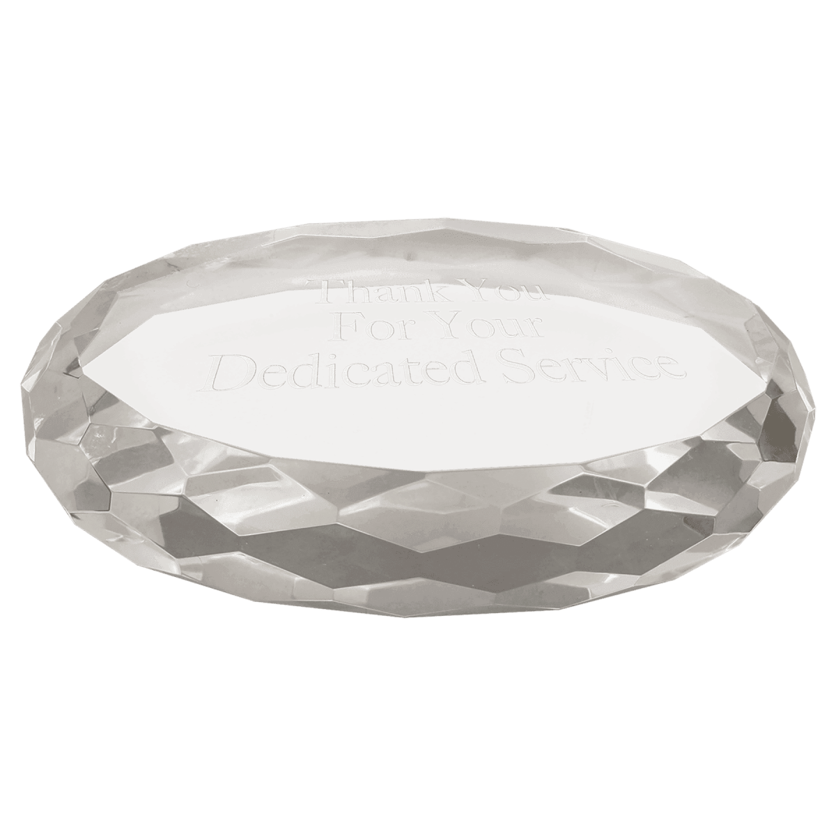 Crystal Paperweights with Laser Etching - Rectangle with Clipped Corners