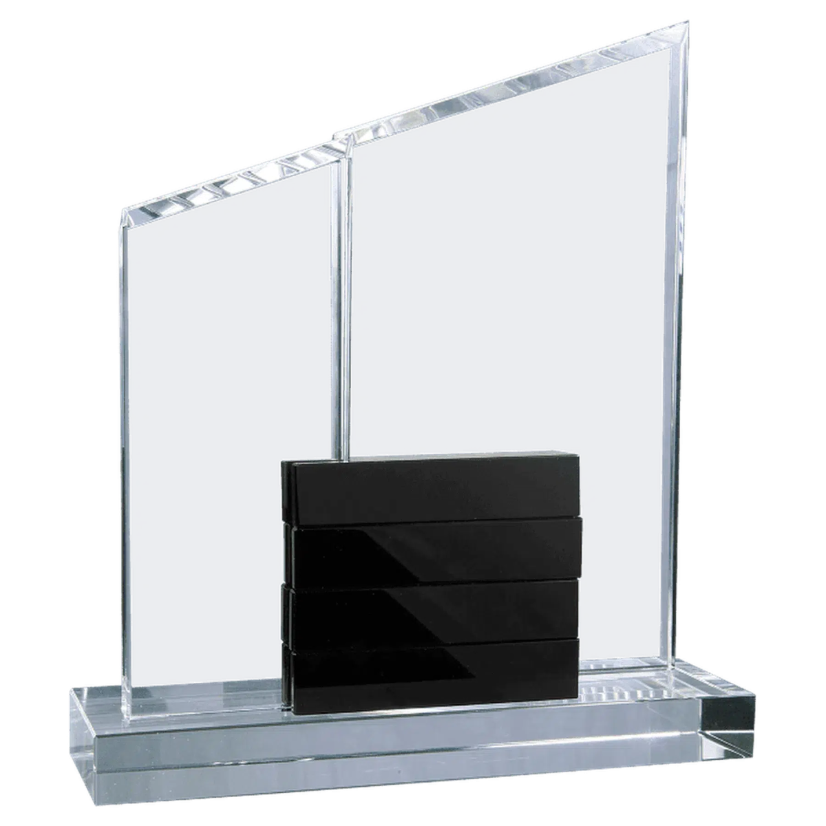 Crystal Perpetual Stand Up Plaque with 4 Crystal Blocks - LightForce Laser Engraving, LLC