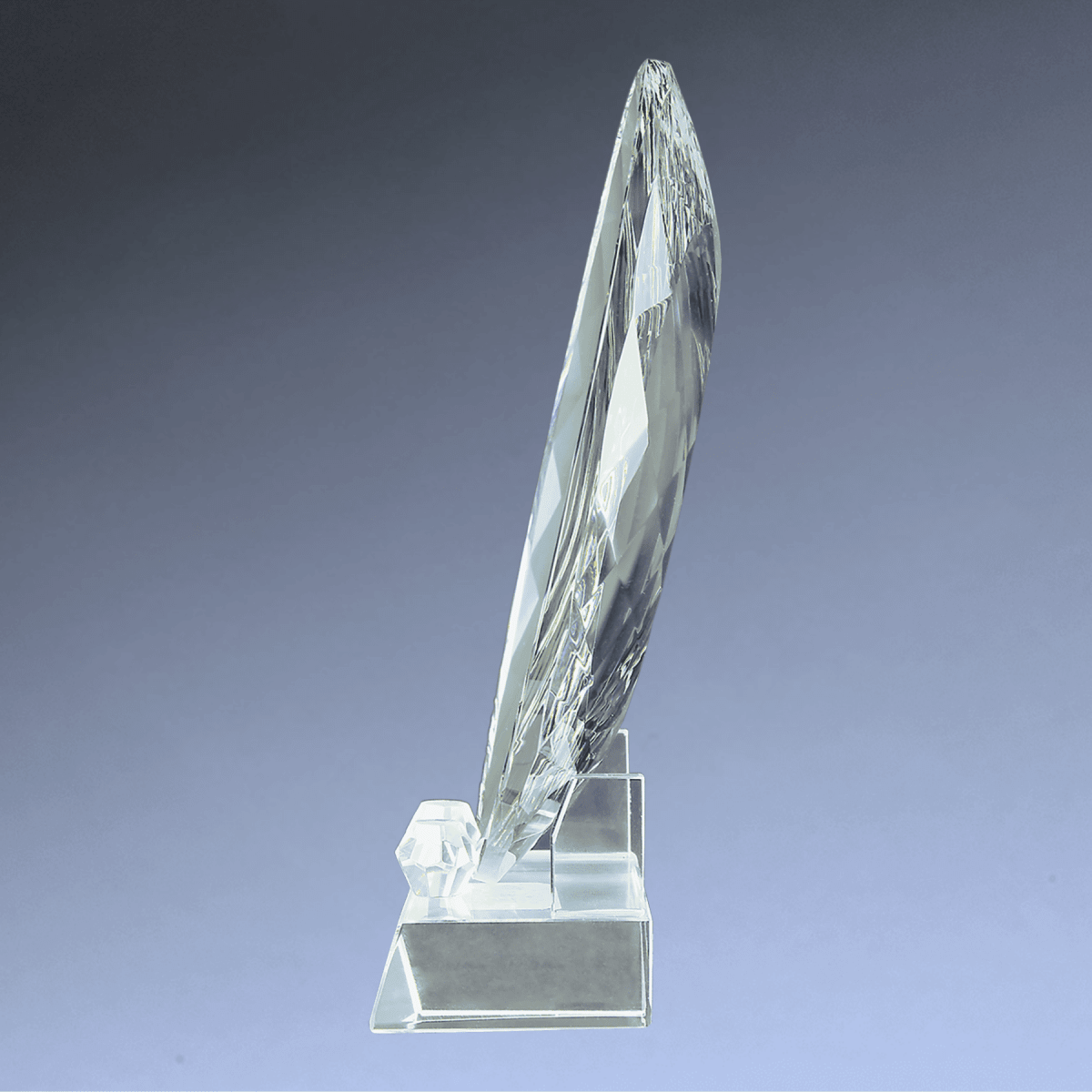 Crystal Recognition Plate with Pedestal Base for Awards and Milestones - 8 1/2"